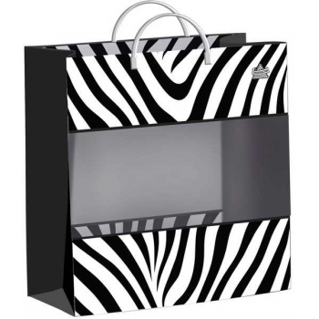 Мешок 26х24х9см мягкий пластик 140мкм ламинированный с пластиковой ручкой, Саванна арт.н00294184