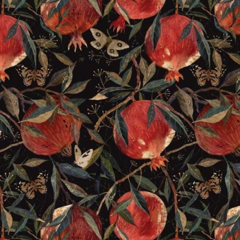 Бумага подарочная 70*100см,  Bruno Visconti FLORA.ГРАНАТ в рулонах, 80 г/м2, 1 лист  арт.2-811/06