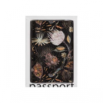 Обложка на паспорт Bruno Visconti FLORA.Ночные цветы, фактурная экокожа арт.3-620/07