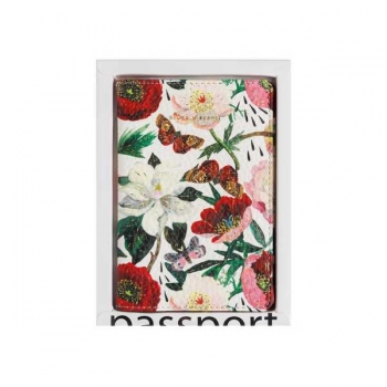 Обложка на паспорт Bruno Visconti FLORA.Пионы, экокожа арт.3-620/02