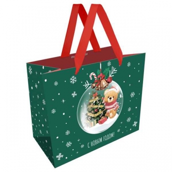 Пакет подарочный НОВОГОДНИЙ 32х26х12см MESHU Christmas bear, выборочный лак, матовая ламинация арт.MS_66198 Пакет подарочный НОВОГОДНИЙ 32х26х12см MESHU Christmas bear, выборочный лак, матовая ламинация арт.MS_66198