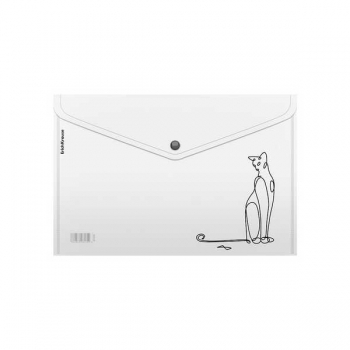 Папка-конверт А4 на кнопке ErichKrause Clear Animal, 160мкм, полупрозрачная арт.63498
