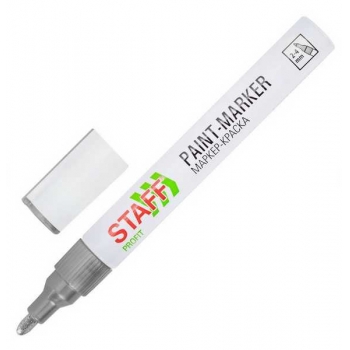 Маркер-краска STAFF PROFIT серебряный лаковый, 2-4 мм, нитро-основа, для любых поверхностей арт.152580