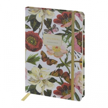 Записная книжка А5 100л на резинке Bruno Visconti MEGAPOLIS JOURNAL.FLORA.ПИОНЫ в линейку арт.3-479/14