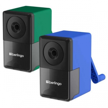 Точилка Berlingo  механическая, 10,2х5,4х10,3 см, 1 отверстие, с контейнером, цвет ассорти арт.BM1261