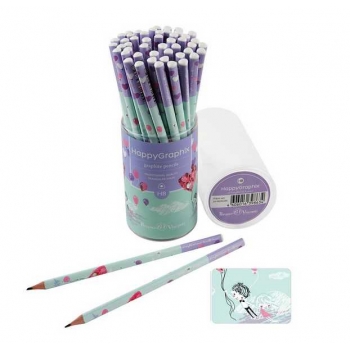 Карандаш Bruno Visconti HB ч/гр. HappyGraphix. Романтика, трехгранный арт.21-0030/34