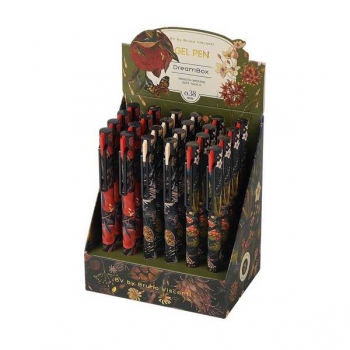 Ручка гелевая автомат. Bruno Visconti FLORA.BLACK NIGHT, 0.38мм, черная, ассорти арт.20-0467