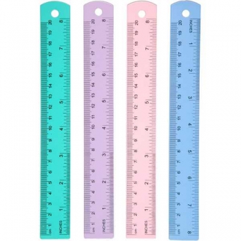 Линейка алюминиевая 20 см deVENTE Pastel, двусторонняя шкала, ассорти арт.5091532