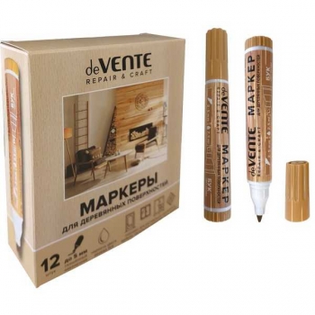 Маркер для деревянных поверхностей deVENTE Repair кругл. корп., скошен. наконечн, цвет-БУК арт.5044405