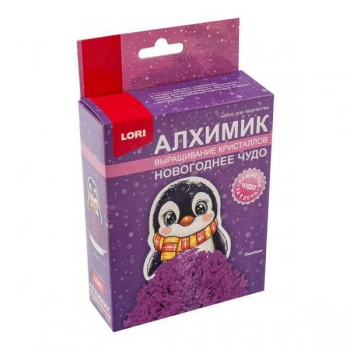 Набор для детского творчества - Выращивание кристаллов. Фигурка новогодняя Пингвин арт.Крф-051