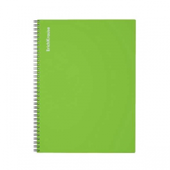 Тетрадь А4 80л в клетку на спирали ErichKrause Reef, пластиковая обложка, лайм арт.59518