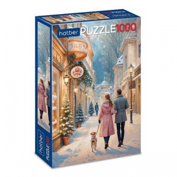 Пазл  новогодний 1000 эл. Hatber Premium Вечерняя прогулка, 480х680мм арт.1000ПЗ2_35211