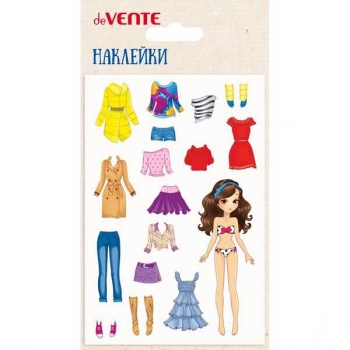 Наклейки deVENTE  10*15 см Одевайка модница, puff, объемные, многоразовые арт.8002479
