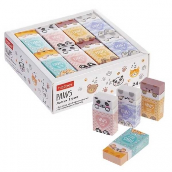 Ластик Hatber Paws, в картонной дисплей-витрине арт.ER_083685