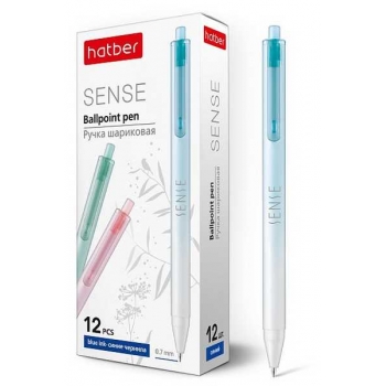 Ручка шариковая автоматическая Hatber Sense, 0.7мм, чернила на масляной основе, корпус ассорти, синяя арт.BP_0591984 Ручка шариковая автоматическая Hatber Sense, 0.7мм, чернила на масляной основе, корпус ассорти, синяя арт.BP_0591984