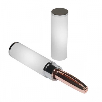 Ручка Bruno Visconti SIENNA шарик.автомат. в круглом тубусе,1.0мм,синяя, мет.корпус роз.зол,белый футл. арт.20-0356/02