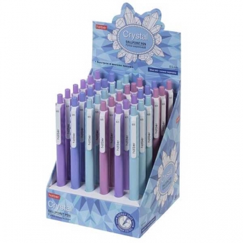 Ручка шариковая автоматическая Hatber CRYSTALL, 0.5мм, чернила на масляной основе, корпус ассорти, синяя арт.BP_079554 Ручка шариковая автоматическая Hatber CRYSTALL, 0.5мм, чернила на масляной основе, корпус ассорти, синяя арт.BP_079554