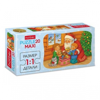 Пазл  новогодний  20 эл. Hatber MAXI Время подарков, 165х230мм арт.20ПЗ5_35285