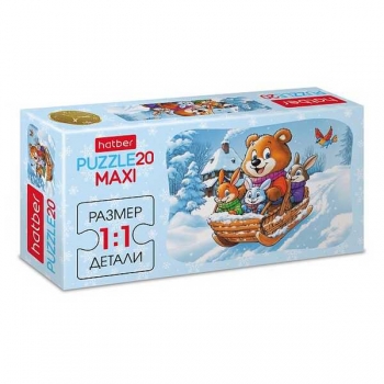 Пазл  новогодний  20 эл. Hatber MAXI Мороз и радость, 165х230мм арт.20ПЗ5_35286