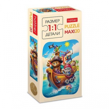 Пазл  20 эл. Hatber MAXI Пушистые пираты, 165х230мм арт.20ПЗ5_35340