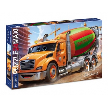 Пазл  24 эл. Hatber Premium MAXI Бетономешалка, 330х480мм арт.24ПЗ2_33154