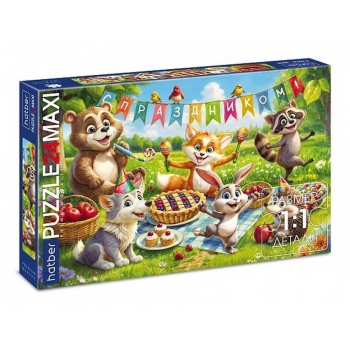 Пазл  24 эл. Hatber Premium MAXI Праздник на полянке, 330х480мм арт.24ПЗ2_34877