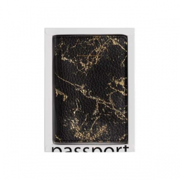 Обложка на паспорт Bruno Visconti Carrara.Black, фактурная экокожа арт.3-620/11