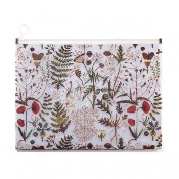 Папка на молнии А4  Bruno Visconti (330х245х30 мм),FLORA.ЛУГОВЫЕ ТРАВЫ,180мкм,полупрозр.,с рисунком арт. арт.14-037/14