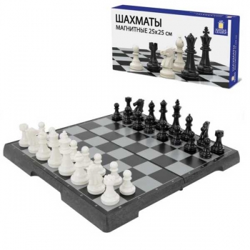 Игра настольная   ЗОЛОТАЯ СКАЗКА ШАХМАТЫ магнитные, пластиковые, доска 25х25см, в картонной коробке арт.665761