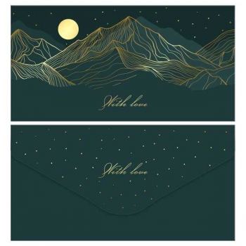 Конверт для денег 85*164мм MESHU Mountains, мат. ламинация, фольга арт.MS_65049