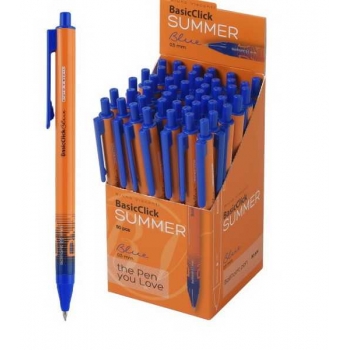 Ручка шариковая автоматическая Bruno Visconti BasicClick.Summer 0.5мм, синяя, оранж.корпус арт.20-0424/31