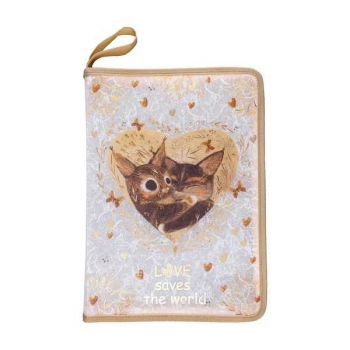 Папка на молнии А4  Bruno Visconti (235х330х33 мм) LOVE ME.КОТИКИ, 400мкм, с текстильной окант,с петлей арт.14-032/10