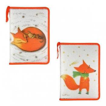 Папка на молнии А4  Bruno Visconti (235х330х33 мм) ВОЛШЕБНЫЕ ЛИСЫ, 400мкм,с текст.окант.,с петлей,2 вида арт.14-032/03