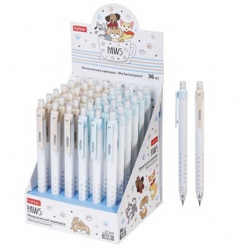 Карандаш автоматический 0.7мм Hatber Paws/Лапки корпус ассорти арт.MP_083712