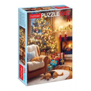 Пазл  новогодний 1000 эл. Hatber Вечер у камина, 480х680мм арт.1000ПЗ2_32959