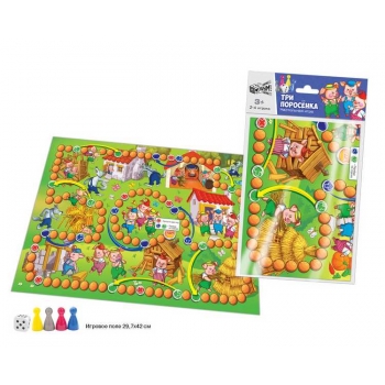 Игра настольная    Русский стиль  бродилка Цена Бум!Игра. Три поросенка, 297*420мм, пакет с европодв.,3+  арт.07111