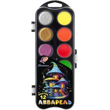 Акварель Фантазия перламутровая, 12цв (неон + перламутр), б/к, в европодвесе арт.35С 2306-08