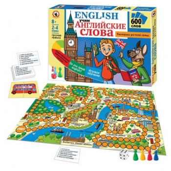 Игра настольная    Русский стиль Викторина. English. Учим английские слова , картонная коробка, 8+  арт.03375