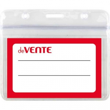 Бейдж горизонтальный deVENTE прозрачный, на молнии, 100x83 мм арт.4010501