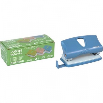 Дырокол (10 л) deVENTE sigNATURE пластик, с линейкой, в карт. кор., сумеречный синий арт. 4020509