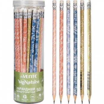 Карандаш deVENTE HB ч/гр. с ластиком, sigNATURE, трехгранный, заточенный арт.5032514