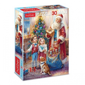 Пазл  новогодний  30 эл. Hatber MAXI Время чудес, 290х210мм арт.30ПЗ4_35201