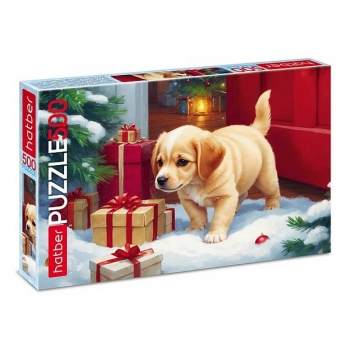 Пазл  новогодний 500 эл. Hatber Любопытный щенок, 330х480мм арт.500ПЗ2_32857