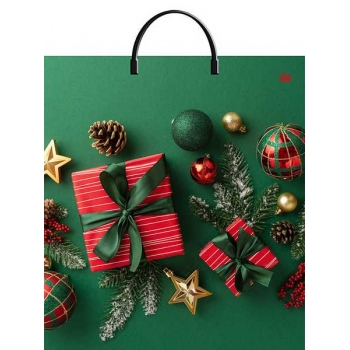 Мешок  новогодний 44х40см ПВД 100мкм с пластиковой ручкой, Шарм  арт.н00287424