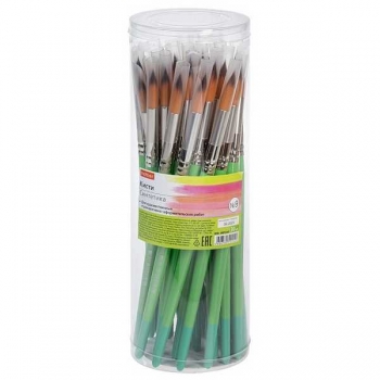 Кисти  Синтетика кр.№ 9  Hatber в пласт. тубе арт.KSk_087220