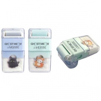 Ластик deVENTE Ghost Meow 60*30мм, с роликом для сбора крошек  арт.8030534