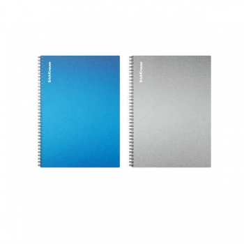 Тетрадь А4 80л в клетку на спирали ErichKrause Ice Metallic, пластиковая обложка, ассорти арт.54124