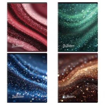 Тетрадь 48л в клетку BG Shimmer, глиттерная пленка, ассорти арт.Т5ск48_гп 06757