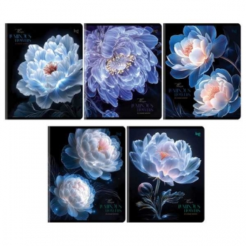 Тетрадь 96л в клетку BG Светящиеся цветы, выб.лак арт.Т5ск96_вл 09071