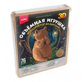 Набор для детского творчества - Конструктор из картона. Объемная игрушка Енотик арт.Нг-021
